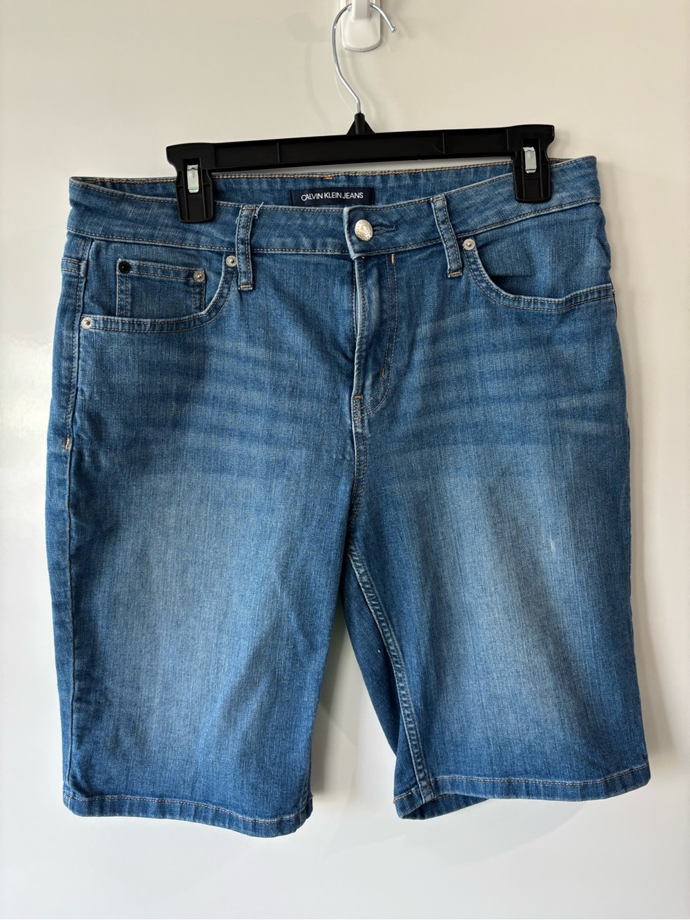 Calvin Klein Jeans Women's Light Blue Denim Bermuda Shorts